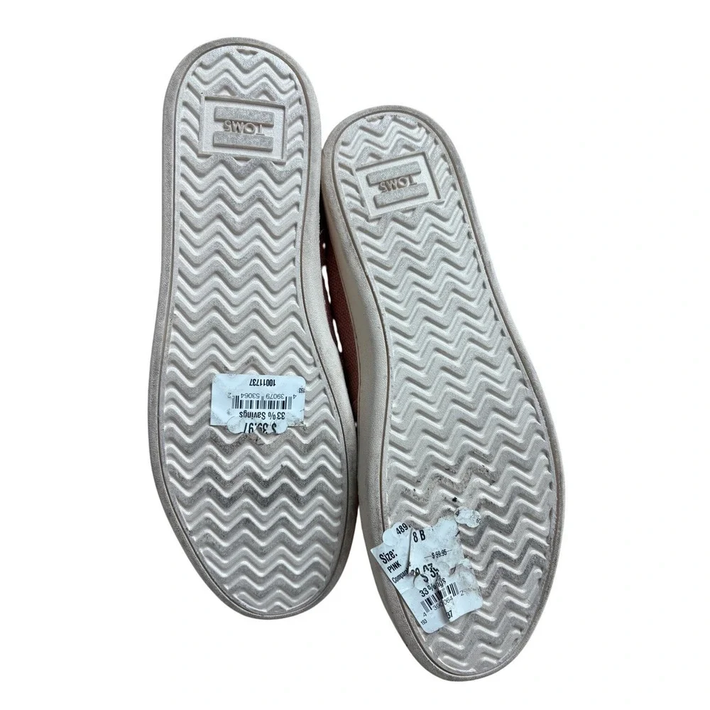 TOMS Pink Glitter Slip On Casual Comfort Shoes Women's Size 8‎ - Picture 4 of 6
